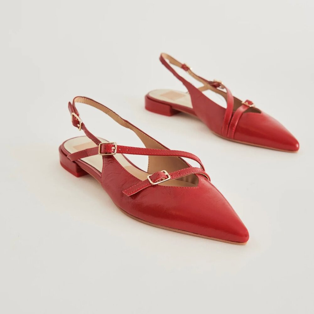 Dolce Vita Red Pointed Slingback Flats